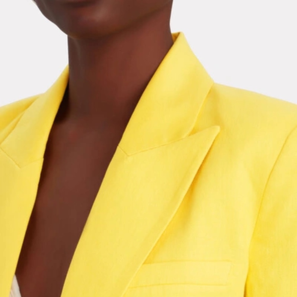 STUNNING BNWT Yellow L'Agence Cropped Blazer - Picture 4 of 4